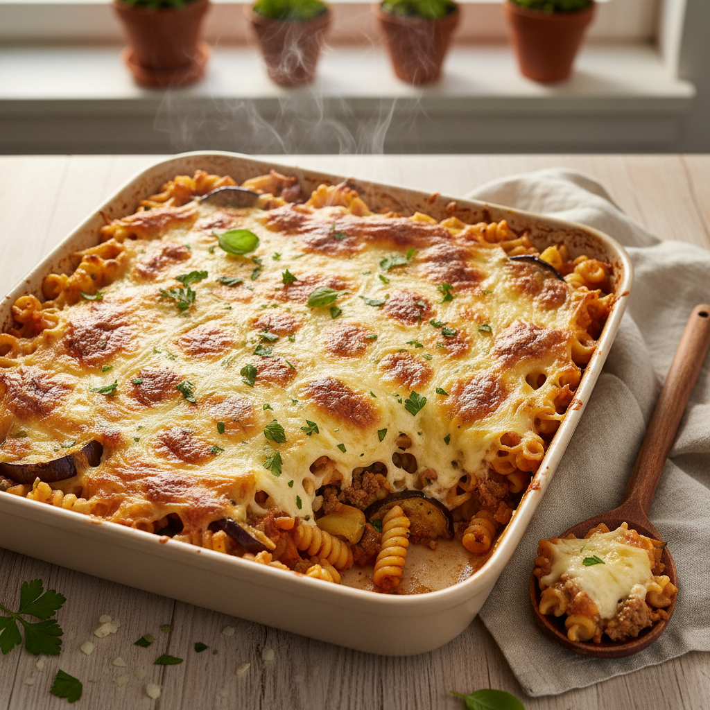 Budget Pasta al Forno met Plantaardig Rulgehakt en Gegratineerde Mozzarella