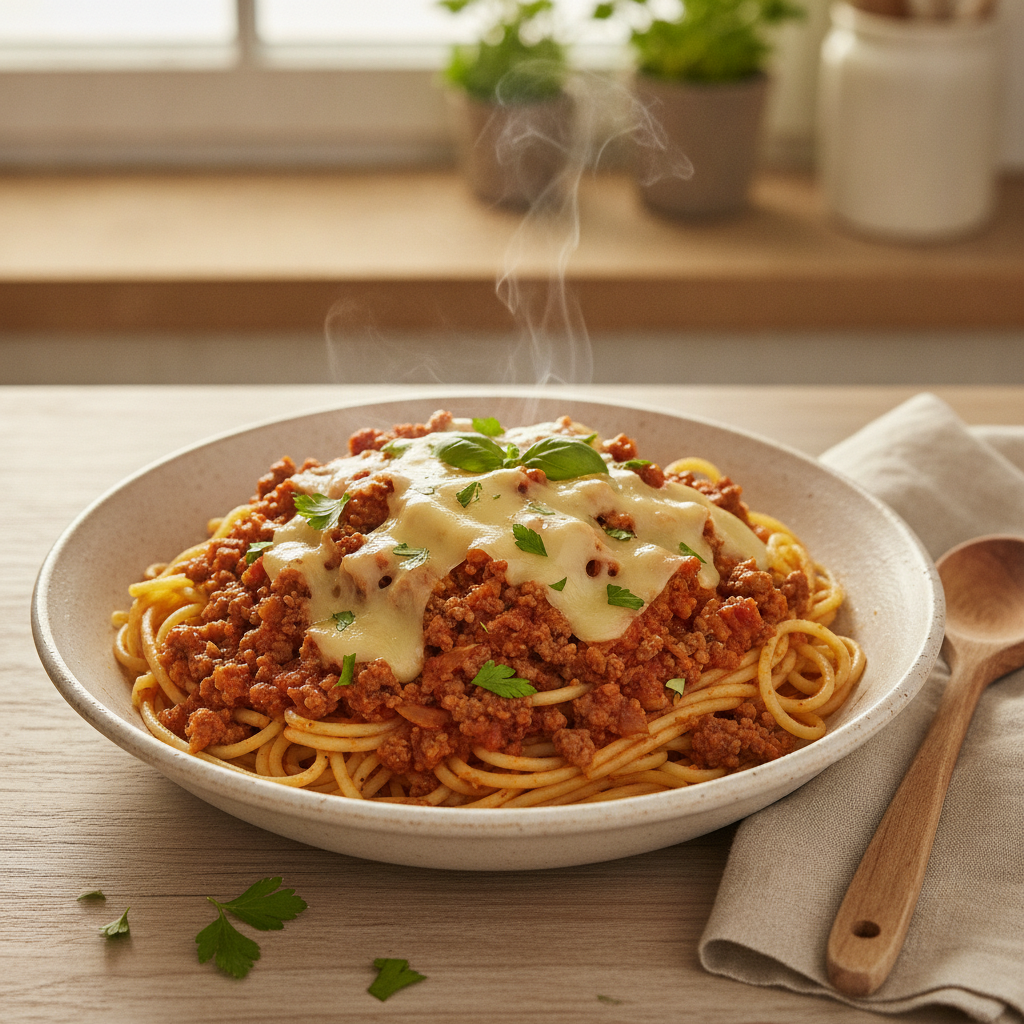 Spaghetti bolognese (huisstijl, budget)