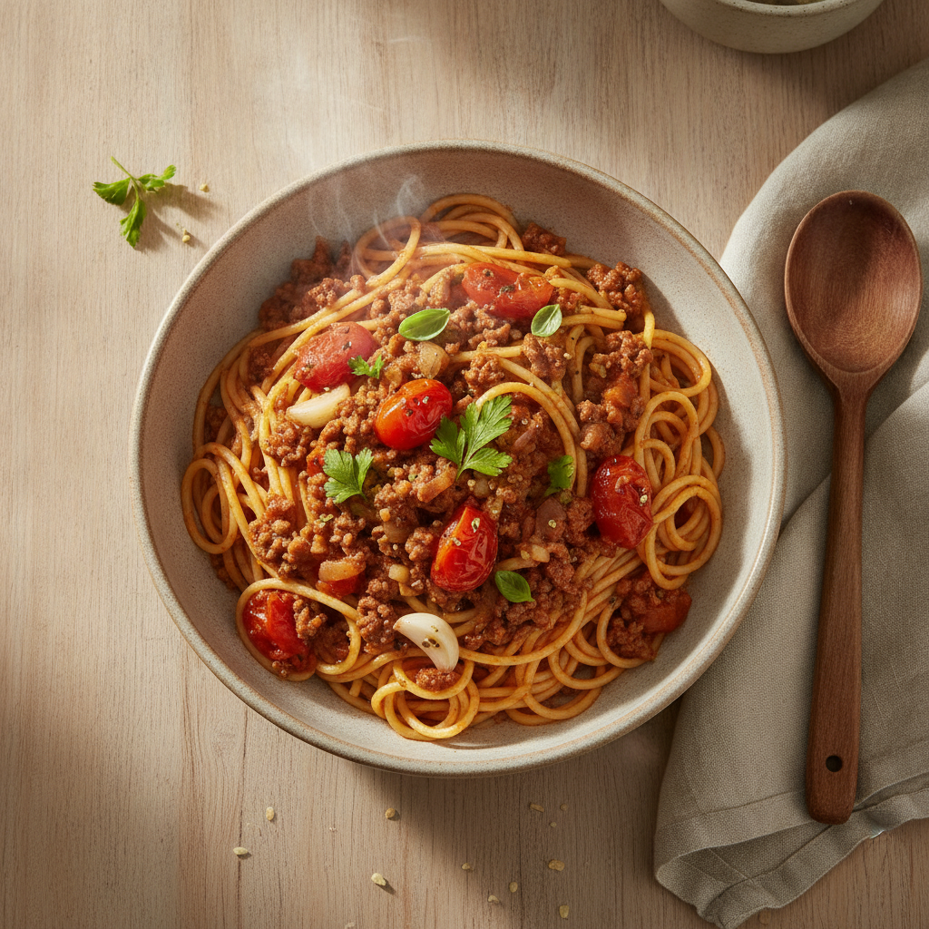 Spaghetti bolognese met romatomaat